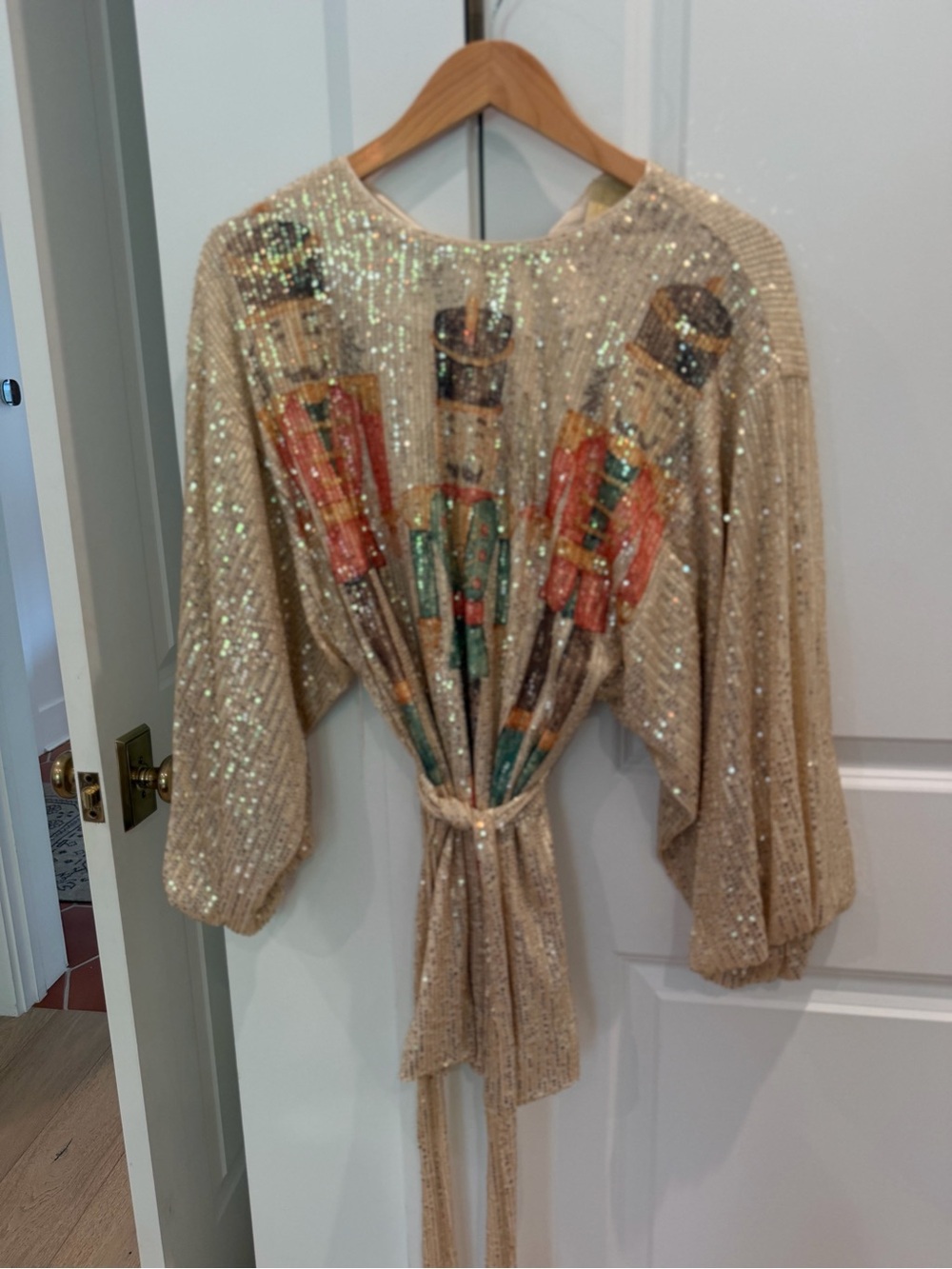 Judith March Nutcracker Sequin Mini Dress Holiday Christmas Belted XS